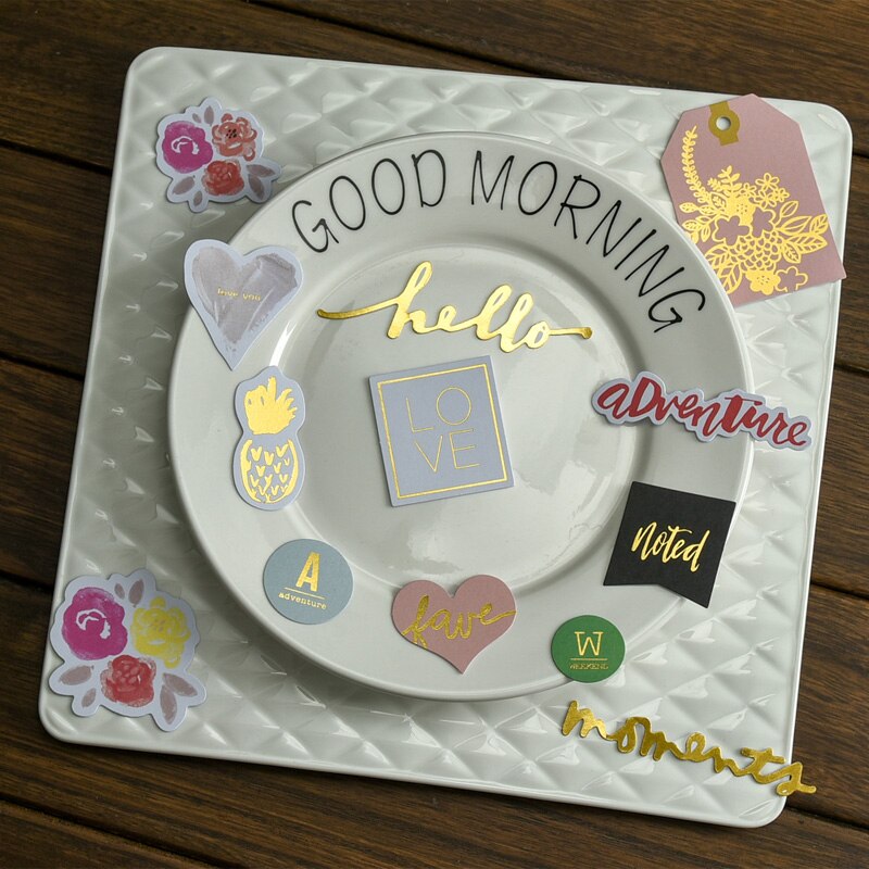 50pc Workday Labels Cardstock Die Cuts for Scrapbooking Happy Planner/Card Making/Journaling Project