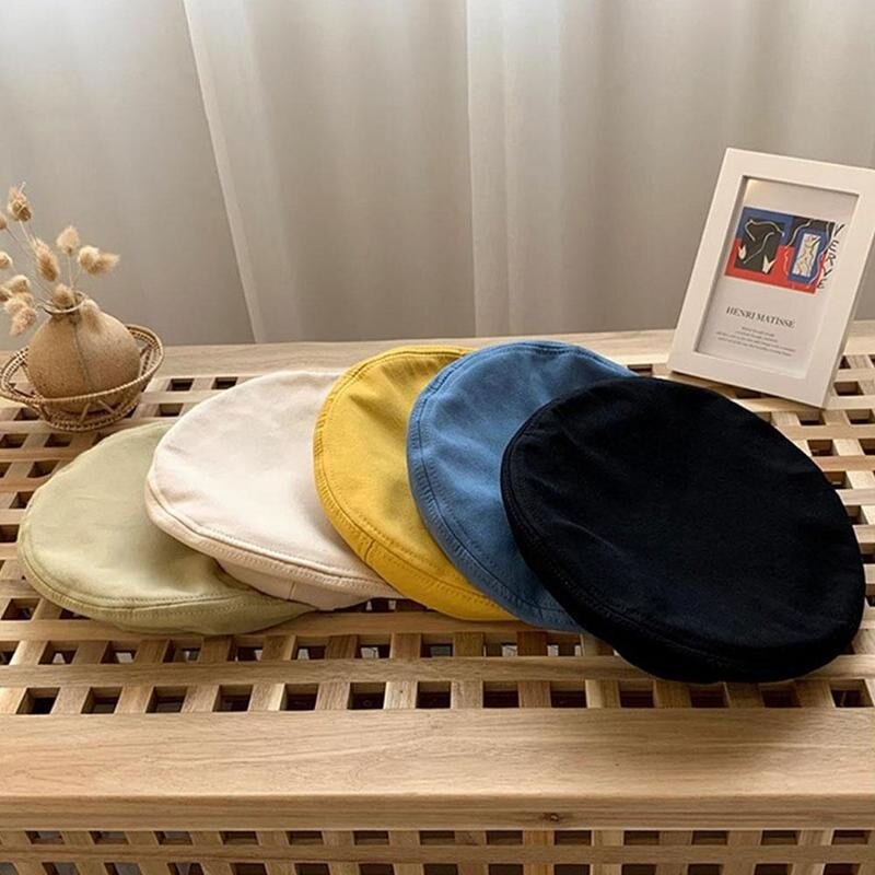 Beret Franse Kunstenaar Beanie Hat Vintage Katoen Warm Elegante Mode Wol Cap Winter Achthoekige Franse Baret Platte Voor Vrouwen Ar b3K9