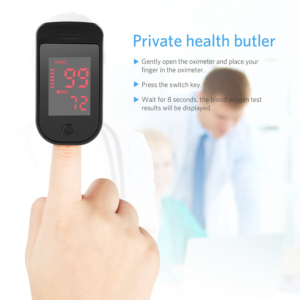 Digital Pulse Oximeter LED Oximeter Finger Pulse Oxygen Saturation Monitor Blood Meter Arterial Oxygen Saturation Monitor