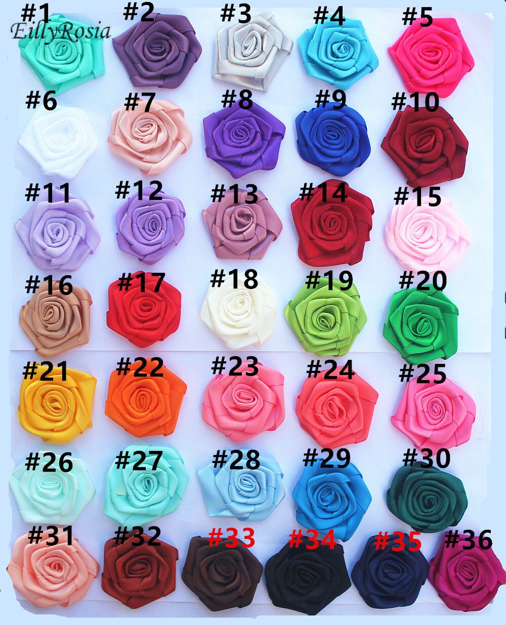 Accesorios para manualidades de EillyRosia, ramo de novia de 5 cm, ramo de flores planas, brotes de rosas, Rosa de satén, ramo de flores, multicolor opcional: Azul