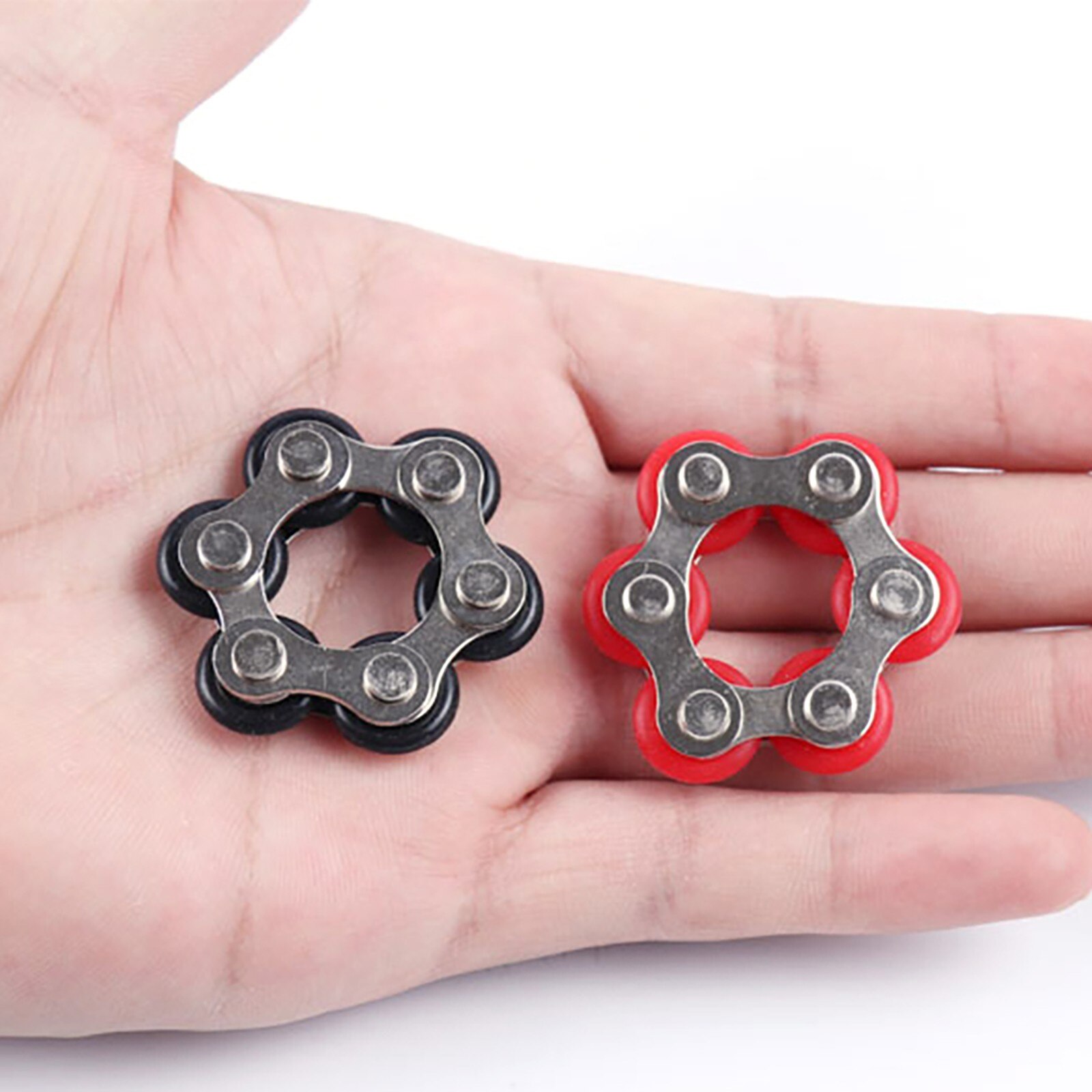 2pc Bike Chain Fidget Toys Bicycle Chain Stress Relief Toys Autism Stress And Anxiety Relief Toys Anti Stress Magnetische Ringen