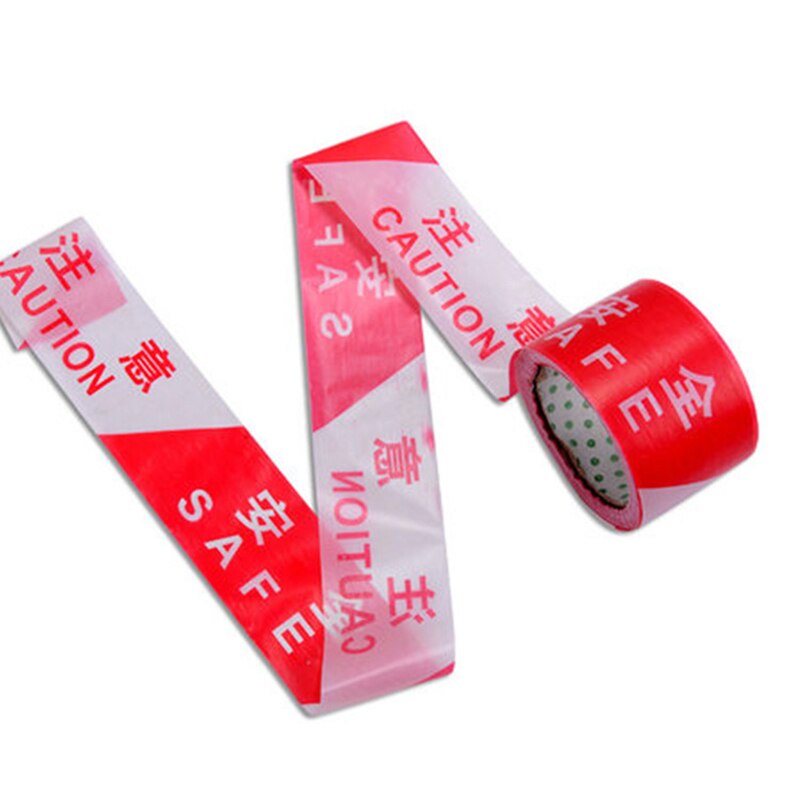 100m Disposable Safety Cordon Warning Strip Red White Runway Belt Caution Tape PUO88