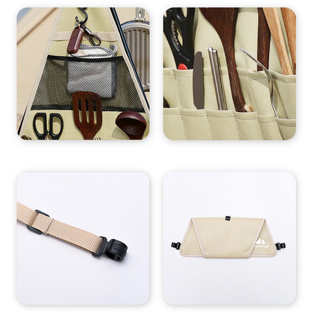 1Pc Tableware Bag Oxford Cloth Picnic Outdoor Camping Accessory Hanging Bag Organizer