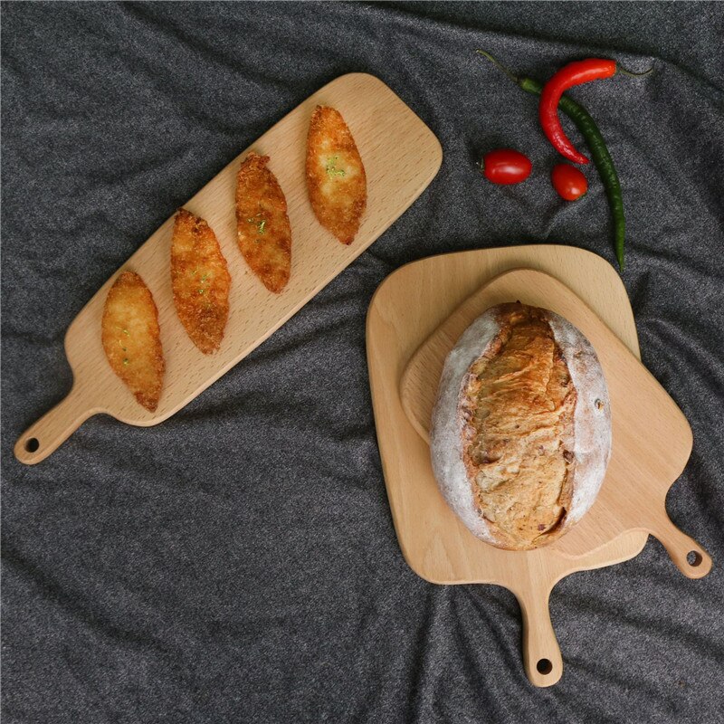 Beuken Snijplank Portable Mini Houten Smooth Duurzaam Antislip Opknoping Keuken Picknick Pizza Taart Fruit Brood Hakblok