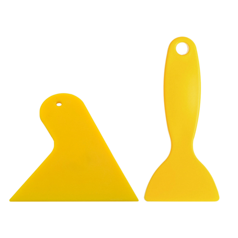 2Pcs/set Car Window Vinyl Film Wrapping Scraper Tool Car Sticker Installation Cleaning Tool Glue Remove Wiper Car Accessories: Orange