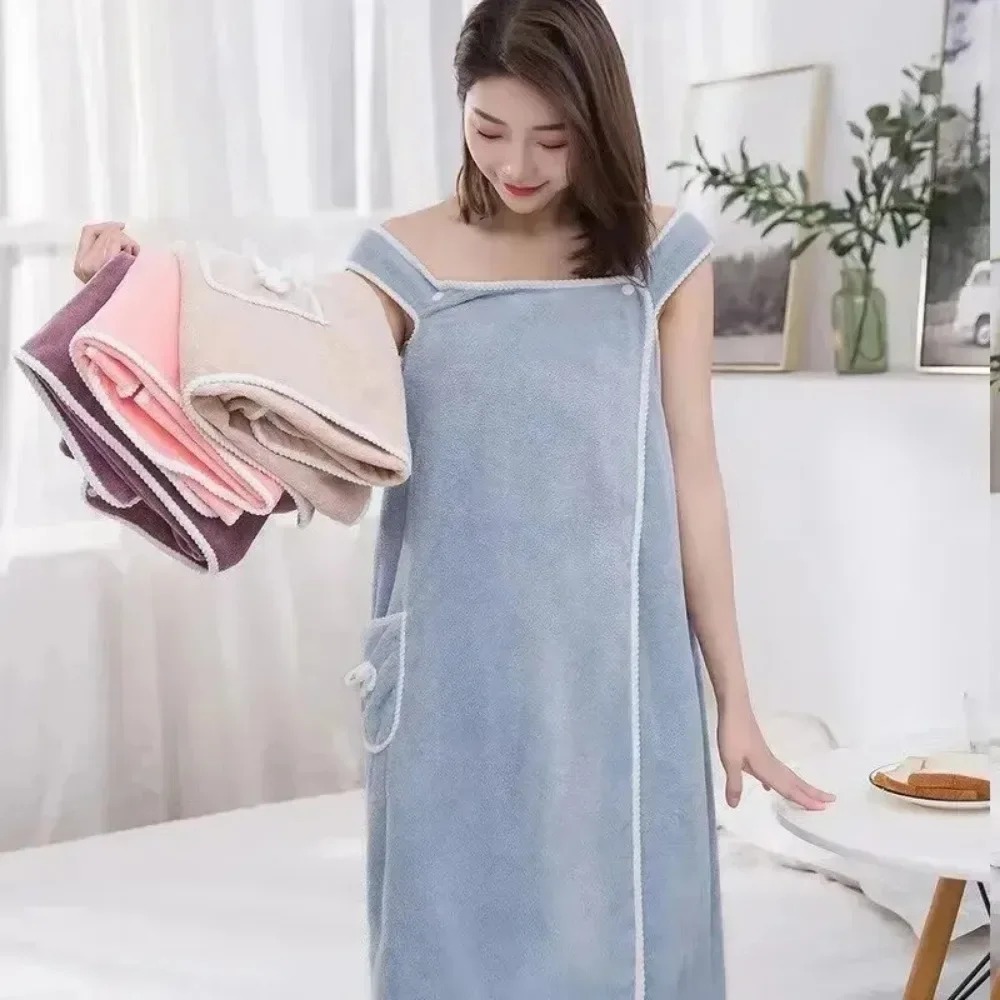 Toallas de baño para mujer, toalla suave y absorbente, vestido, ropa de baño de secado rápido, albornoces de Spa para playa, ropa de lavado, toalla de secado rápido