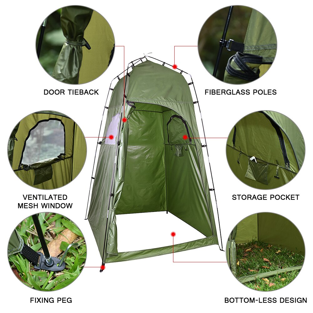 Tragbare Camping Dusche Zelt Markise Leinwand Falten Freien Wc Zimmer für Privatsphäbetreffend Zeigt Ändern Kleidung Neue Zelt