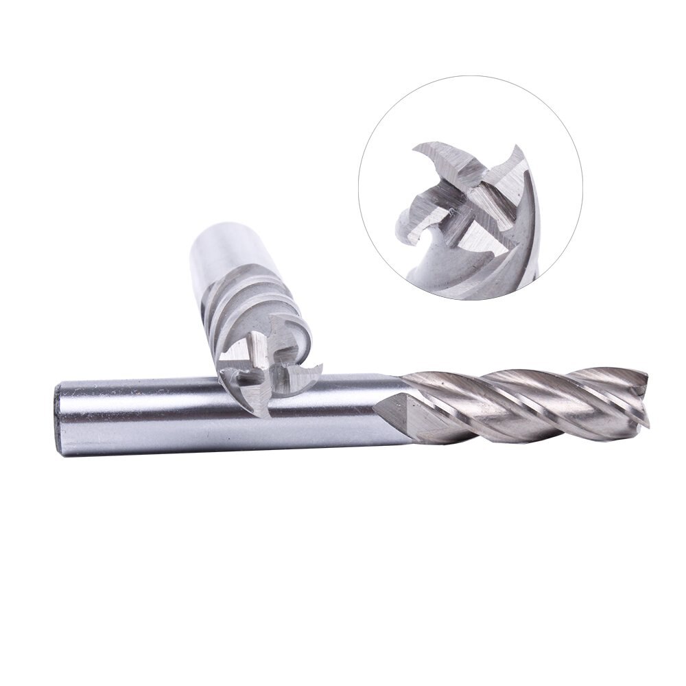 Milling Cutter Metal Drill Bit Set HSS Straight Shank Cutter 4 Blade 1.5-12mm Drills For wooding,Metal,Drilling Machine