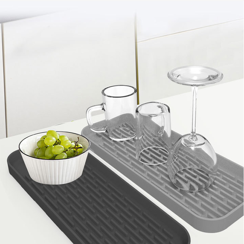 Siliconen Servies Antislip Mat Gootsteen Lade Zeepdispenser Spons Afvoer Pad Droogkussen Pad Opbergen Gootsteen Afvoermat