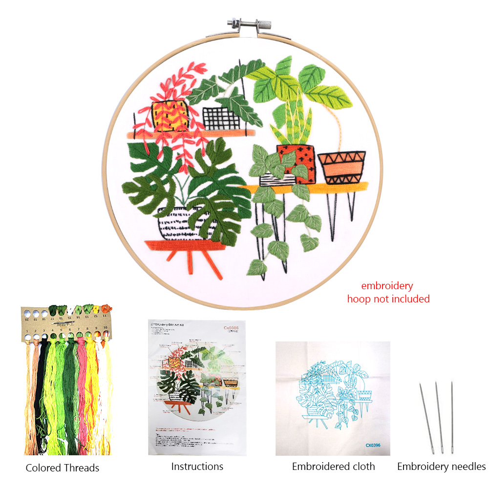 Europe DIY Ribbon Flowers Embroidery Set with Frame for Beginner Needlework Kits Cross Stitch Series Arts Crafts Sewing Decor: O