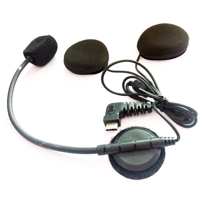 Oreillettes USB de Type C, Microphone, haut-parleur, Interphone Bluetooth pour moto, pour casques à visage ouvert,