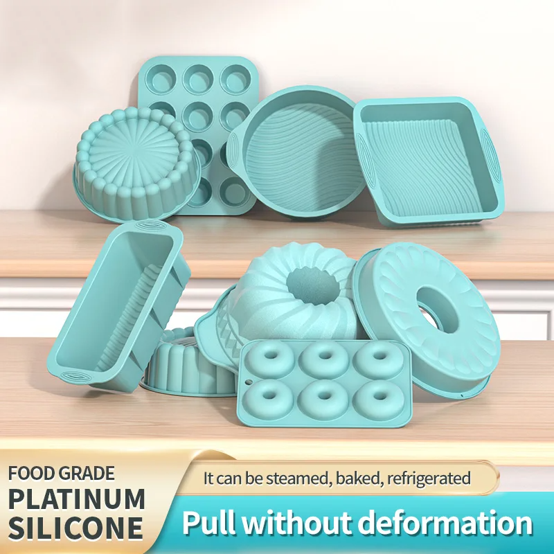 Molde de silicona para tartas Resistente a altas temperaturas Molde antiadherente para tartas de gelatina Molde de repostería reutilizable Herramientas de cocina para hornear