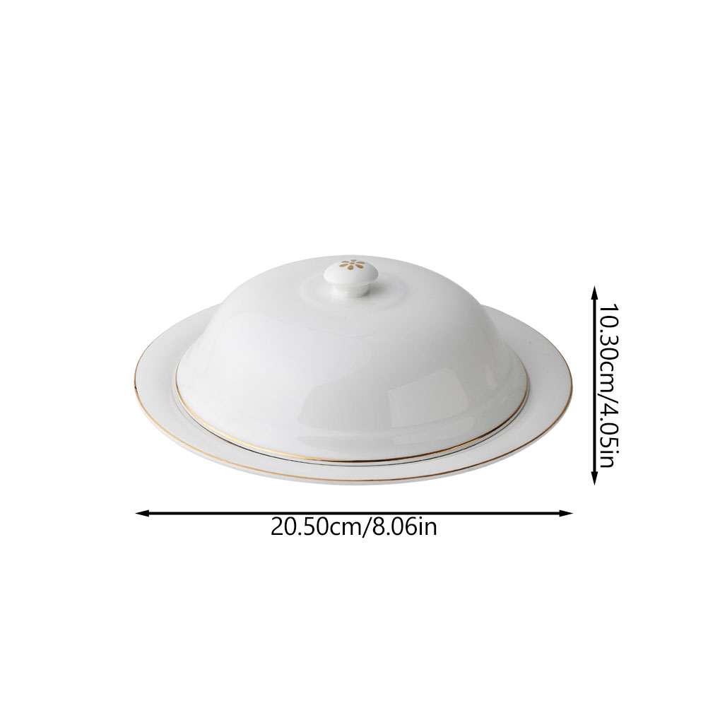 1 Set Plate Ceramic Pastry Plate Plate With Lid French Style Steak Plate for Hotel Kitchen Restaurant