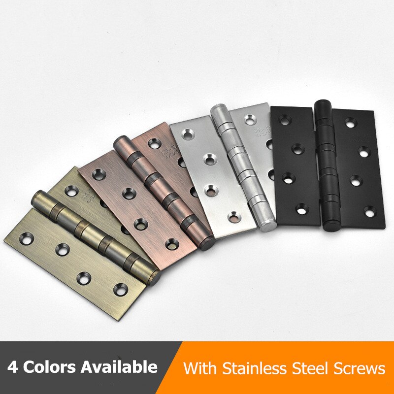 Charnière noire Antique de 4 pouces, charnière de porte en acier inoxydable robuste, accessoires de meubles