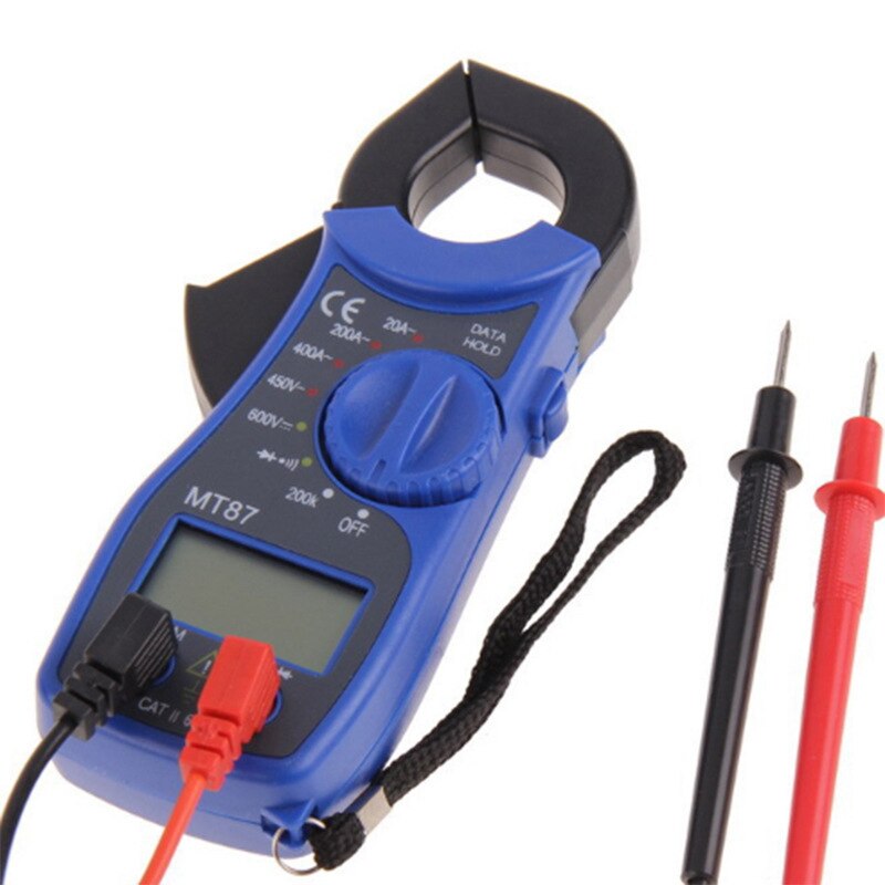 Digital klämma multimeter ampere klämmätare testströmklämma ac / dc strömspänning transitor tester effektmätare