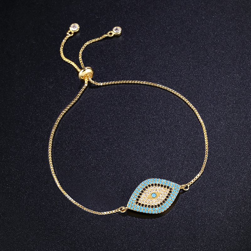 Turkse Goud Boze Oog Armbanden Voor Vrouwen Pave Cz Blue Eye Armband Gouden Sieraden Brtk53