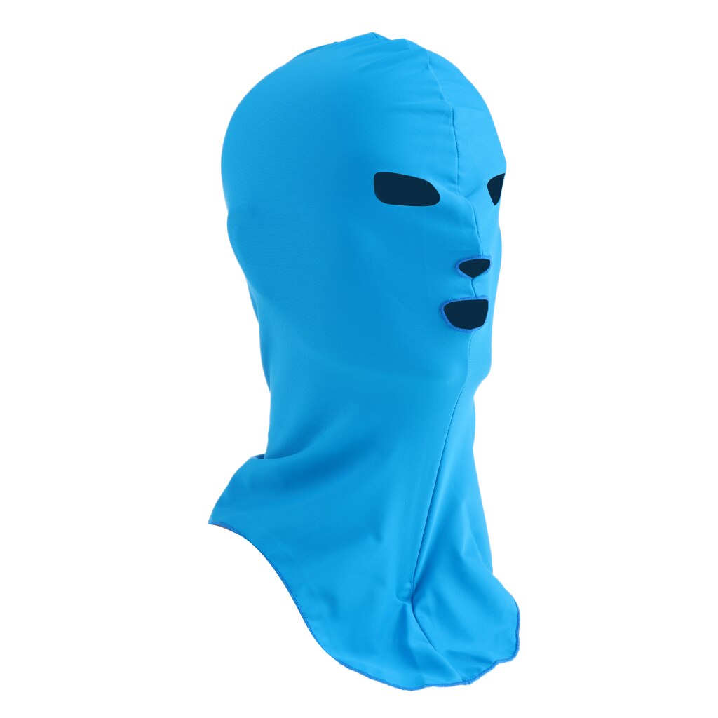Men Women Sun UV Protect Snorkeling Swim Cap Sunblo Face Mask Hood White: Lake Blue