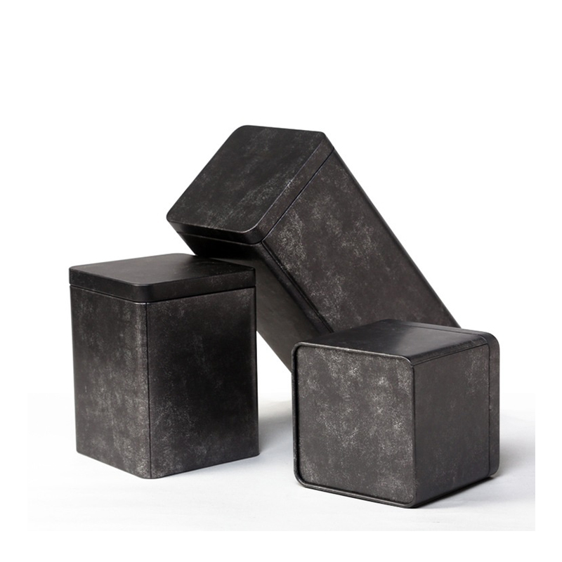 Retro Square Frosted Metal Box Tea Can Food Tinplate Storage Tin Can Box Coin Bank Piggy Bank Sugar Box Cookie Food Jar