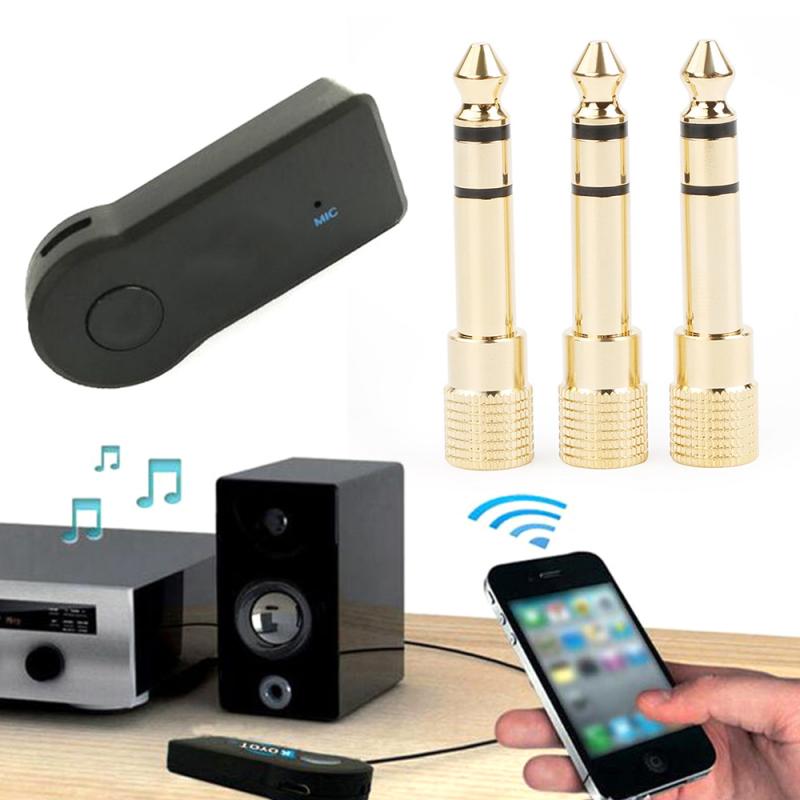 Jack 6.35mm Male To 3.5mm Female Adapter Connector Headphone Audio Adapter Amplifier Microphone AUX Cable With 6.35 3.5 MM Jack