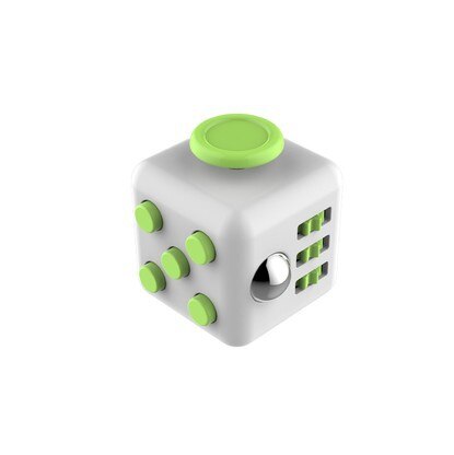 Min cube Spielzeug Vinyl Schreibtisch Finger Spielzeug Squeeze Spaß Stressabbau 3,3 cm Anti-Stress-: White Green