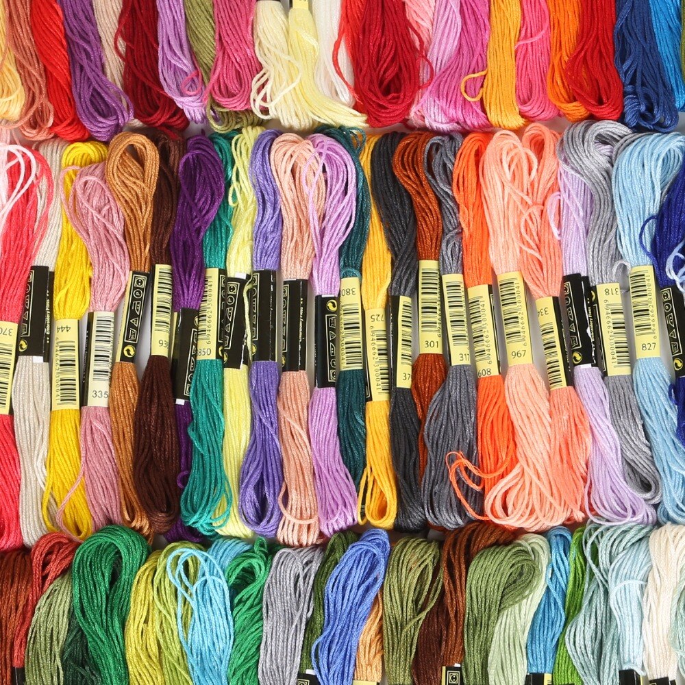 100 Muliti Kleur Kruissteek Katoen Naaigaren Borduren Floss DIY Craft Naaien Accessoires Gereedschap elke kleur 7.5 m 6 aandelen