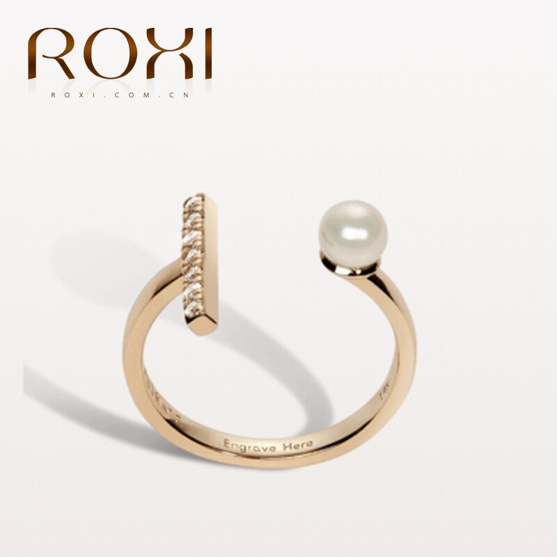 ROXI Fashion Argento Sterling 925 di Lusso Aperto Anelli Della Perla per Le Donne Delle Ragazze Monili di Sarchiatura Anello Anelli Bijoux Femme Regolabile