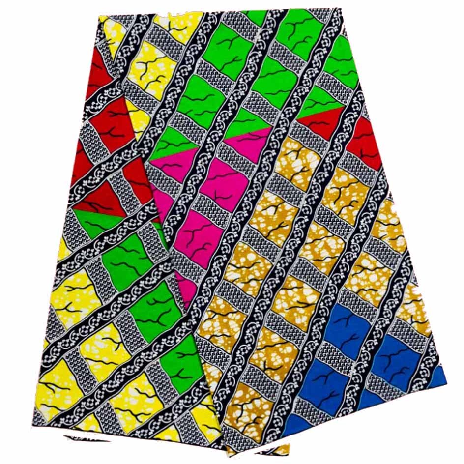 Afrykańskie tkaniny woskowe kente 100% bawełna tkanina my wzory typu afrykanin wosk 6 jardów/szt. Afrykańska tkanina dla kobiet sukienka: color3