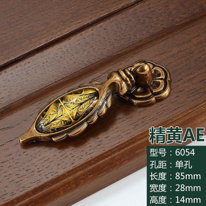 Vintage Tür Griffe Retro Bronze Küche Kabinett Knöpfe und Griffe Möbel Schrank Schrank Griff Schrank Schublade Knöpfe Zieht: Yellow-E