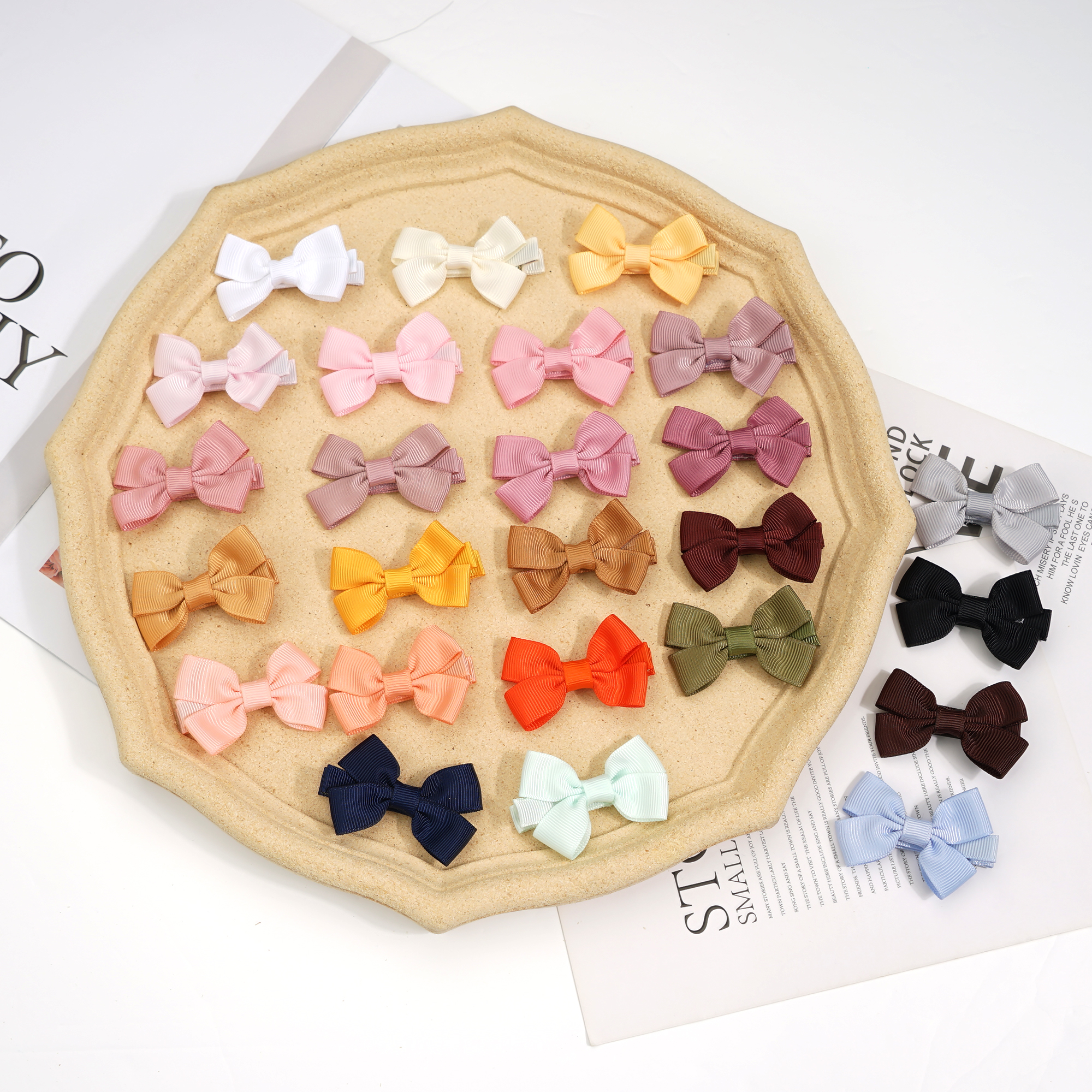 10/20/25/50 Uds. Lazos para el pelo para niñas en pares, lazos de cinta de 2 pulgadas, pinzas para el pelo de cocodrilo, pasadores para bebés, niños pequeños, niñas y niños