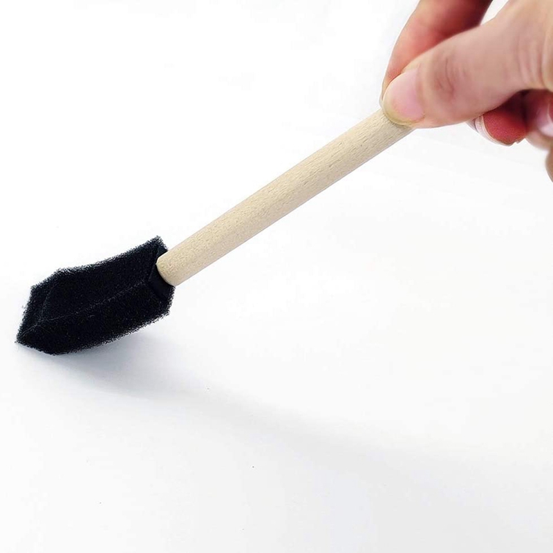 75 Stuks Foam Kwast, 1 Inch Verf Spons Borstel, Houten Handvat Penseel Set Voor, vlekken, Vernissen, Ambachten, Kunst