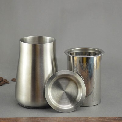 304 stainless steel coffee fragrance-smelling cup sifter Fresh Ground Coffee sieve shaker sifting device: Light Grey