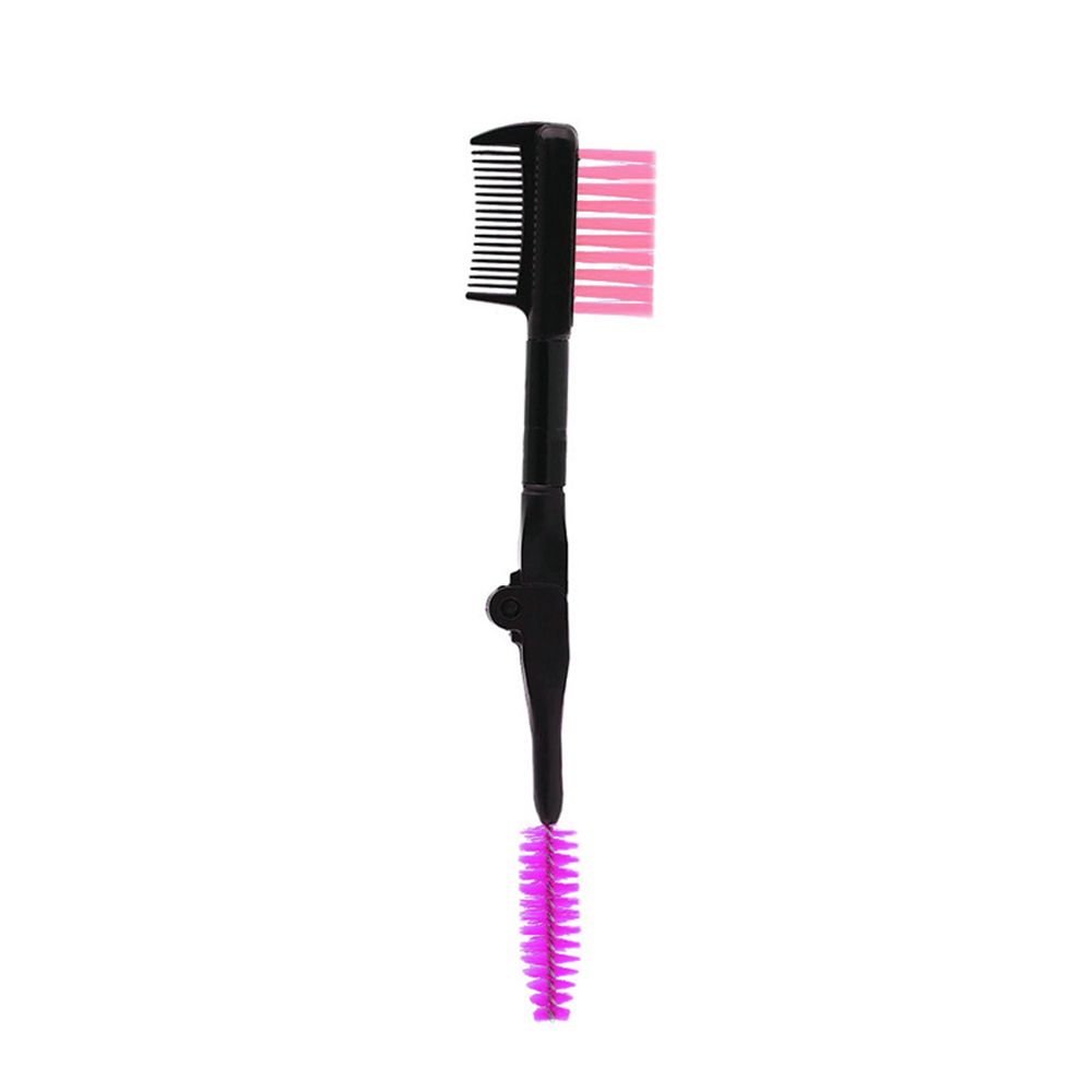 Mini peine plegable de doble punta para pestañas, cepillo separador de cejas, máscara de elevación, peine de Metal, herramienta de extensión de para mujer: 1PC purple