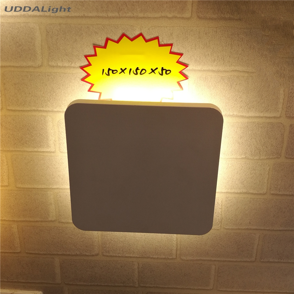 12W tuin wandlamp acryl Veranda Gangpad Gang outdoor led muur Aluminium acryl: white one square / warm white 3000K