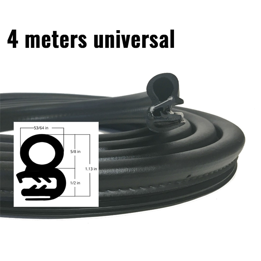 Sello de goma para puerta de coche, insonorizado burlete, impermeable, PDM, correa de acero, 4 M