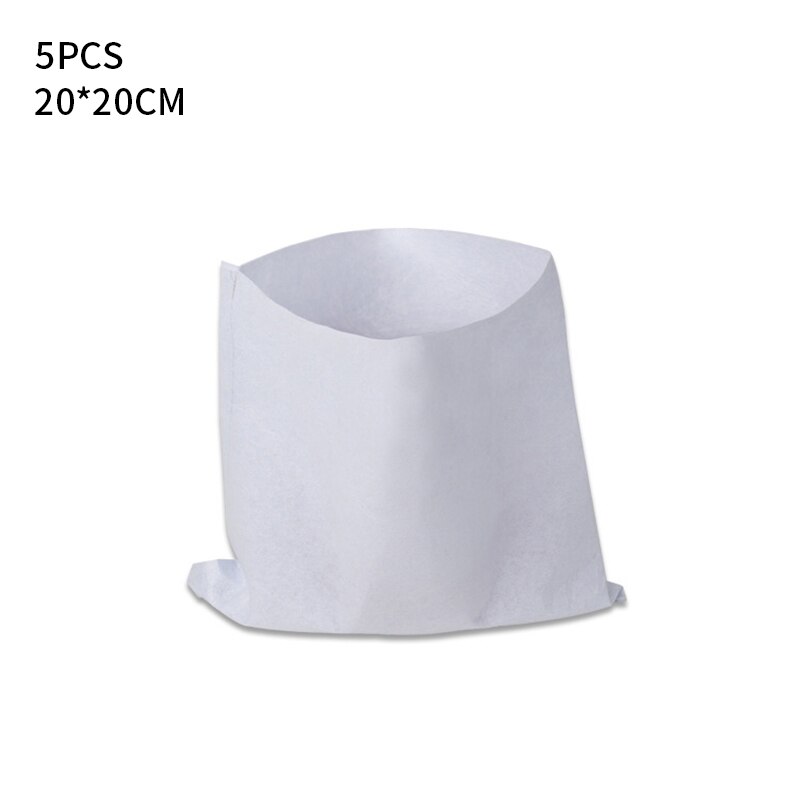 Plant Groeien Zakken Ademend Non-woven Beluchting Stof Potten 5Pcs Bloempot Voeding Tas Zaailing Zak: white 20x20cm