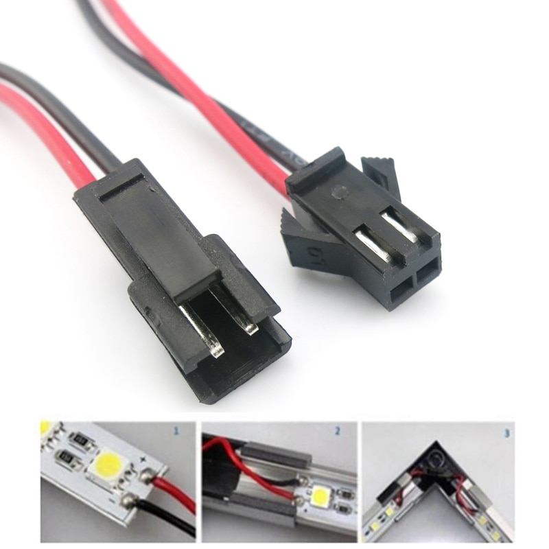 20pcs Male to Female Plug Terminal Wire Connector Terminal Line for LED Downlight Ceiling Lamp Waterproof Terminal Connector