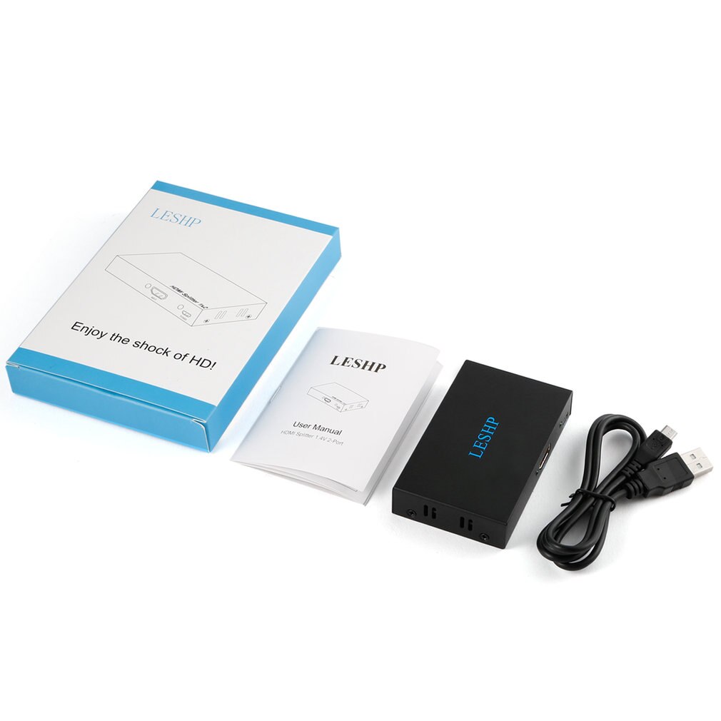 Noir Portatif Plug and Play Faible Consommation D'énergie 4K HDMI 1 en 2 Sur Deux Port 1.4V Répartiteur Moyeu