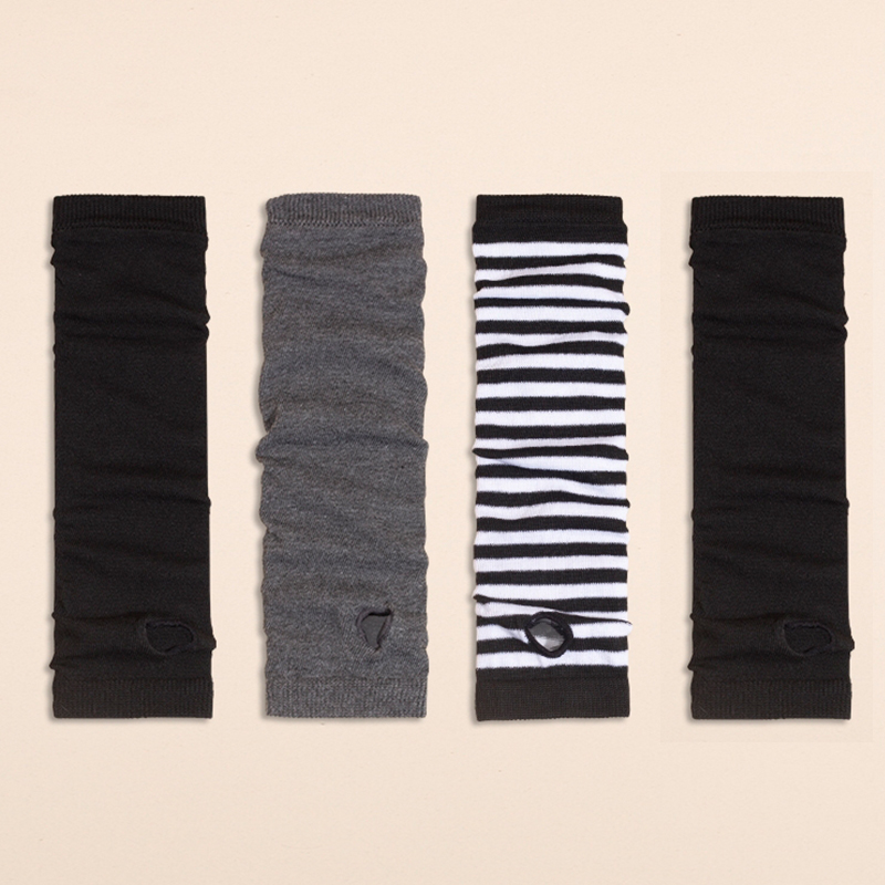 Noir Punk longs gants sans doigts manchette femmes hommes Ninja Sport extérieur Hip-hop gants coude mitaines Cool Stretch hiver bras plus