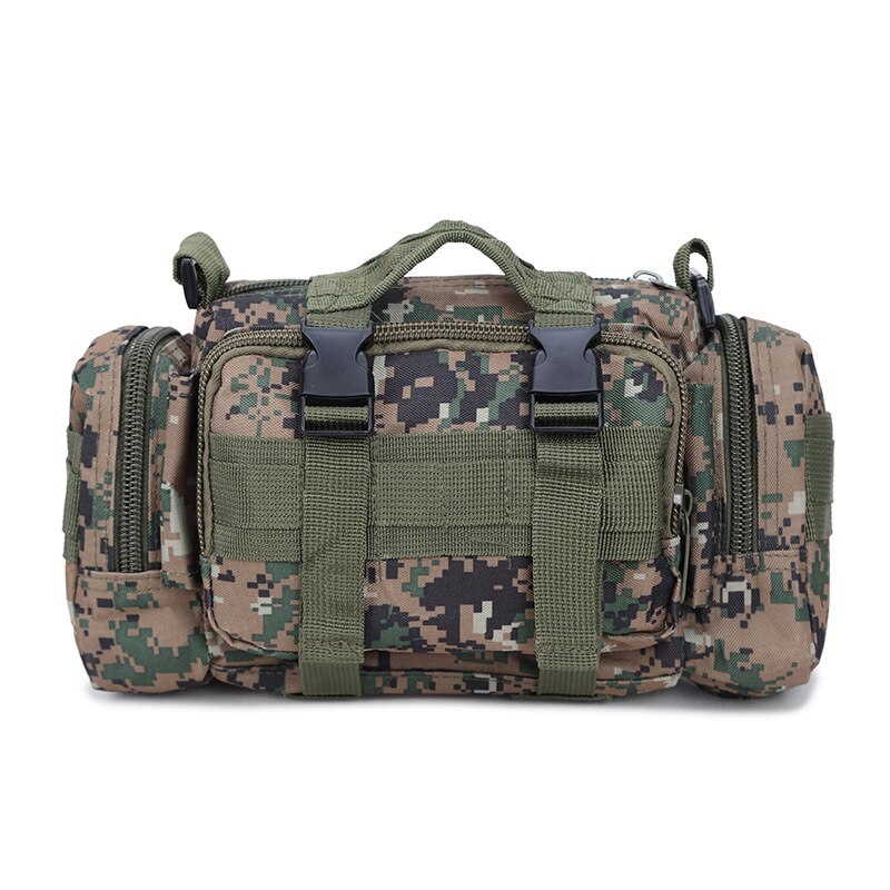 Fishing Outdoor Tackle Bait Bag Waterproof Waist Shoulder Carry Storage Camouflage Sports Simplicity Casual: Jungle digital