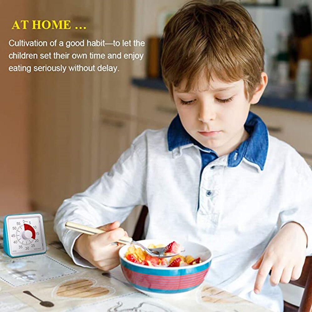 60-Minute Visual Timer, Classroom Countdown Clock, Silent Timer for Kids and Adults, Time Management Analog Timer Kitchen Gadget