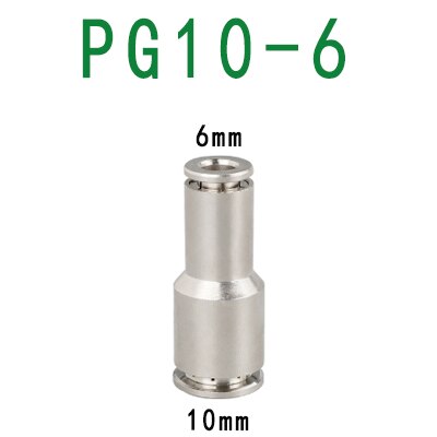 PU PG Brass Metal Pneumatic Quick Coupling 4 6 8 10 12mm Apply Air Compressor Hose High Pressure Connector High temperature: PG10-6