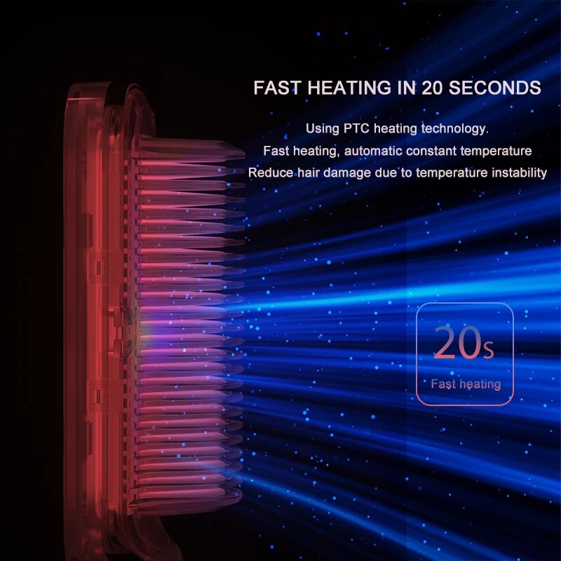 Comb Electric Hair Straightening Brush Anti-scalding Hair Straightening Comb Fast Heated Flat Iron Ceramic Hair Curler Curl