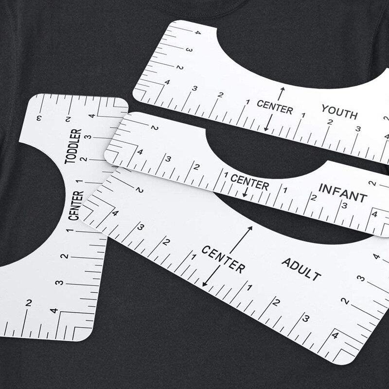 LOLO T-Shirt Alignment Ruler Alignment Tool Chart Drawing Template Clothing Pattern Sewing Tools Geometry Template