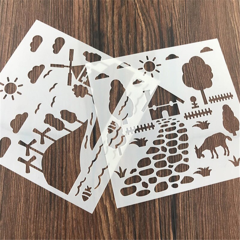 DIY Children Painting Cartoon Farm Animal Deer Template Pattern Stencils Suit Kids Painting Early Childrens Merry Christmas