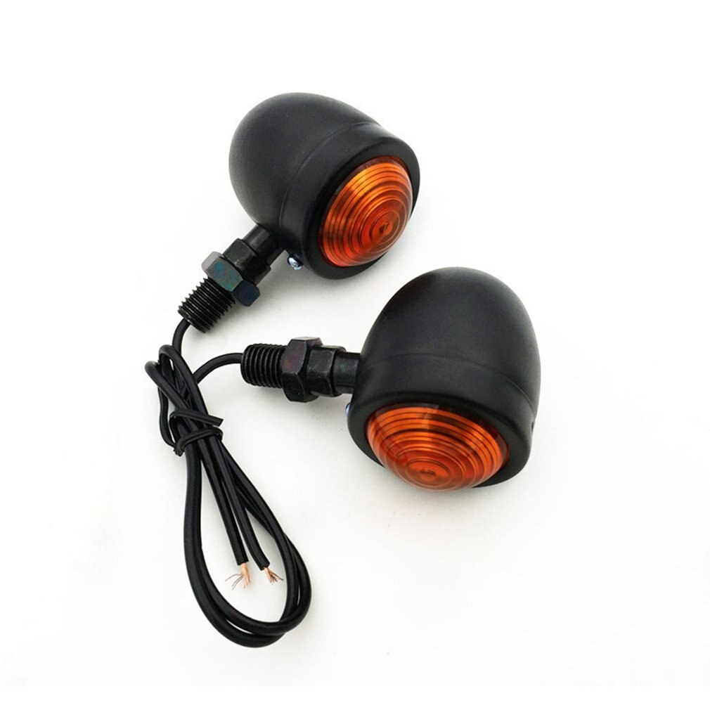 2/4pcs Black Bullet Motorcycle Turn Signal Indicator Lamp Light Moto Blinker Light For Honda Fatboy Chopper Bobber Suzuki