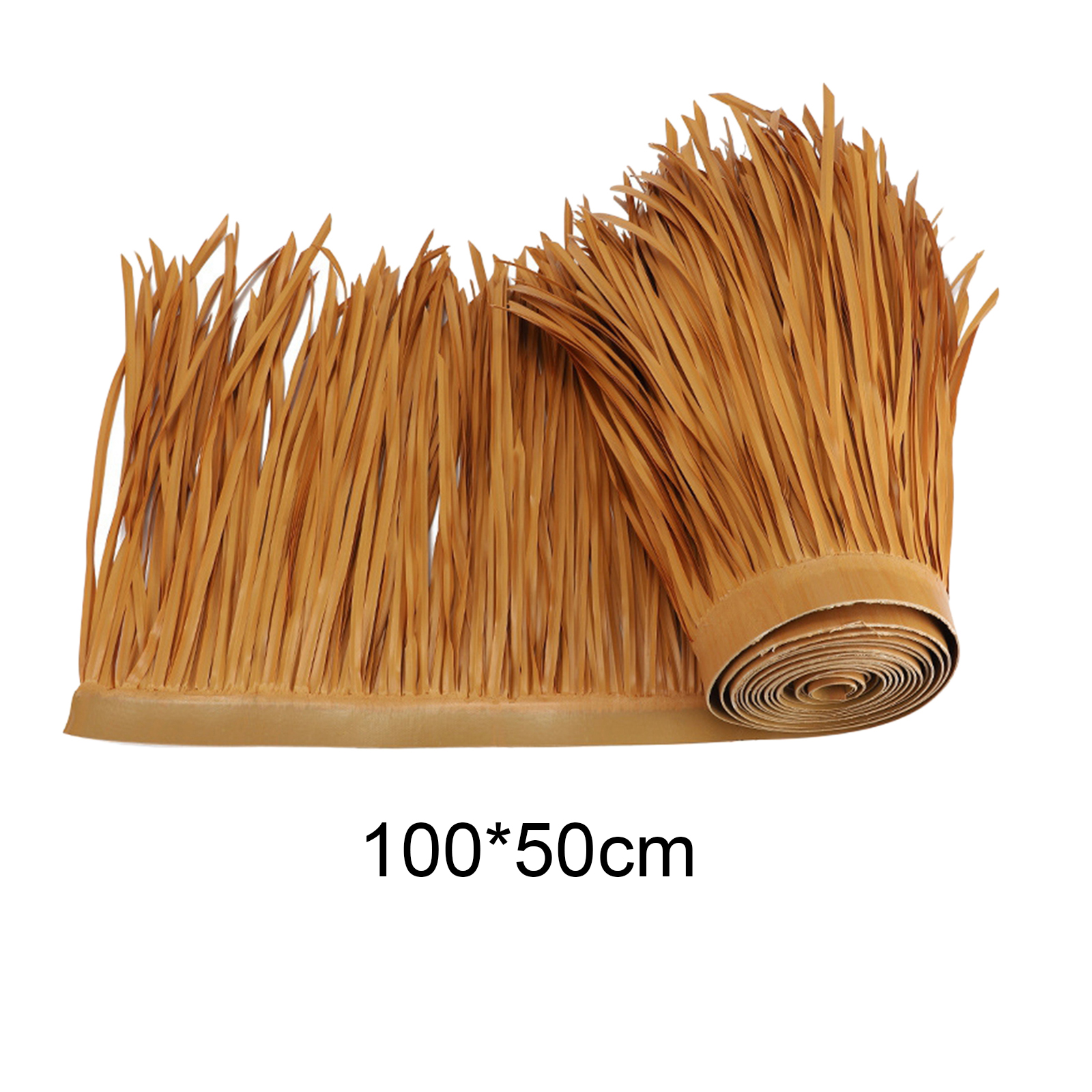 Gras Kunstriet Dakbedekking Voor Buitentuin Patio Paraplu Cover 1M X 50Cm Stro Dak Rieten Dak Simulatiepaneel Palm Riet