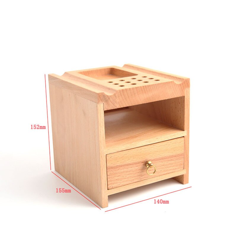 Leather Craft Tool Rack Stand Walnut Wood Storage Cabinet with Drawer Box for leather Edge Handwork Creasing Tools Storing: Beech