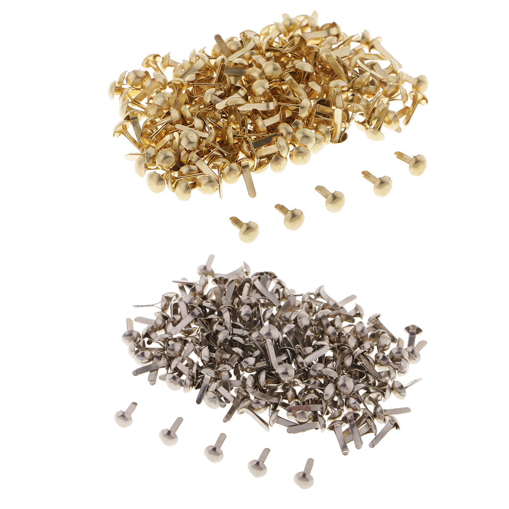 400 Pack 4.5mm Round Head Split Pins Metal Brads Paper Fastener Decorative Brad