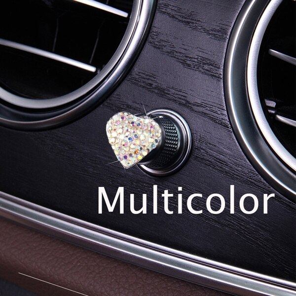 Pegatinas de para coche, 6 uds., cristales, diamantes de imitación, arranque automático, llave de encendido, accesorios de Interior de coche