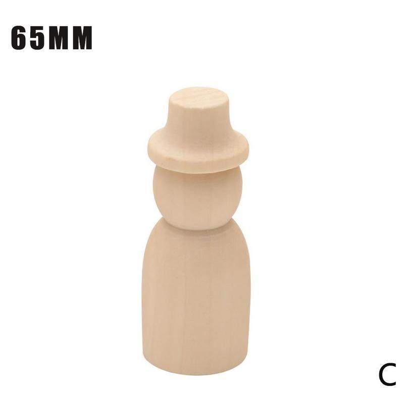 1 Uds. De muñecos de madera sin pintar, muñecos de Madera hechos a mano para hombres y mujeres, figuras artesanales, Graffiti de Color pequeño, juguete de madera W7Q5: C